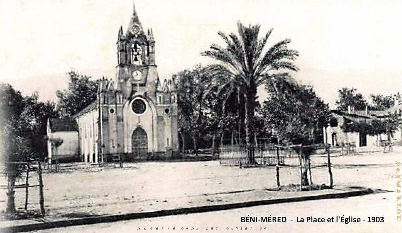 Beni-Mered - Place et Eglise - 1903.jpg